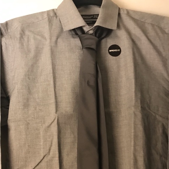 NWT, Cedar Wood State, Size: 15.5 (Slim Fit) & Color: Light Gray & Dark Gray Tie - Picture 7 of 8